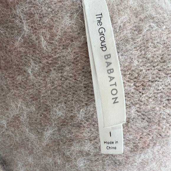 THE GROUP BABATON Pink Alpaca Wool Blend V-Neck Fuzzy Pullover Sweater Sz 1(XS) - Picture 7 of 9